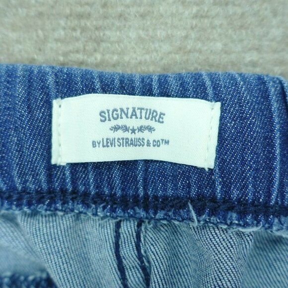 Levi's Capris Women 36 Blue Elastic Drawstring Waist Cuffed - Picture 3 of 6